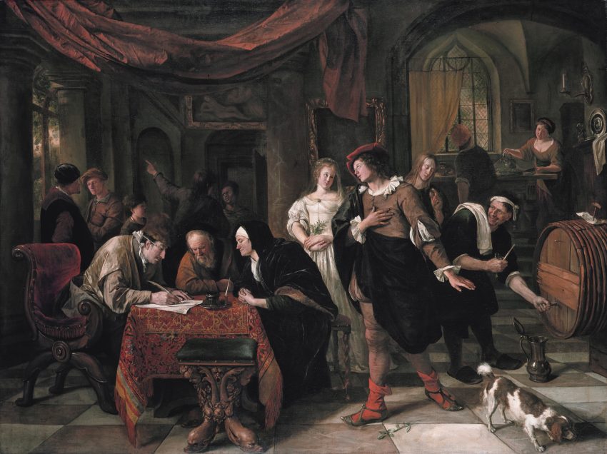 The marriage of Tobias and Sarah (Tobit 7) *oil on canvas *131 x 172 cm / Wikimedia Commons: https://commons.wikimedia.org/wiki/File:Jan_Steen_-_The_Marriage_-_WGA21718.jpg